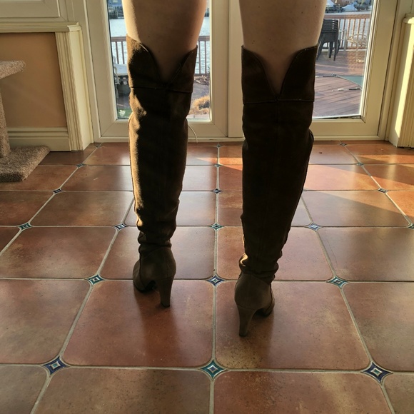 Free People Beige Suede Over-the-Knee Boots Size 7 - Picture 2 of 4